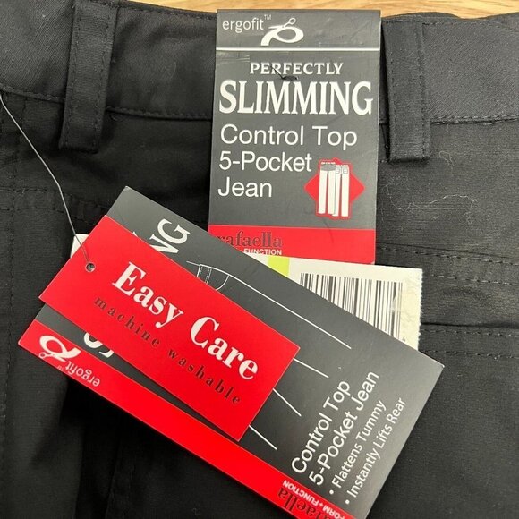 Rafaella Form Function Womens Black Ergofit Slimming Control 5-Pocket Jeans Sz 4 - Picture 10 of 10